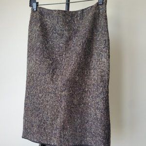 BCBG Max Azria | Brown Tweed High Low Pencil Skirt | Size 2